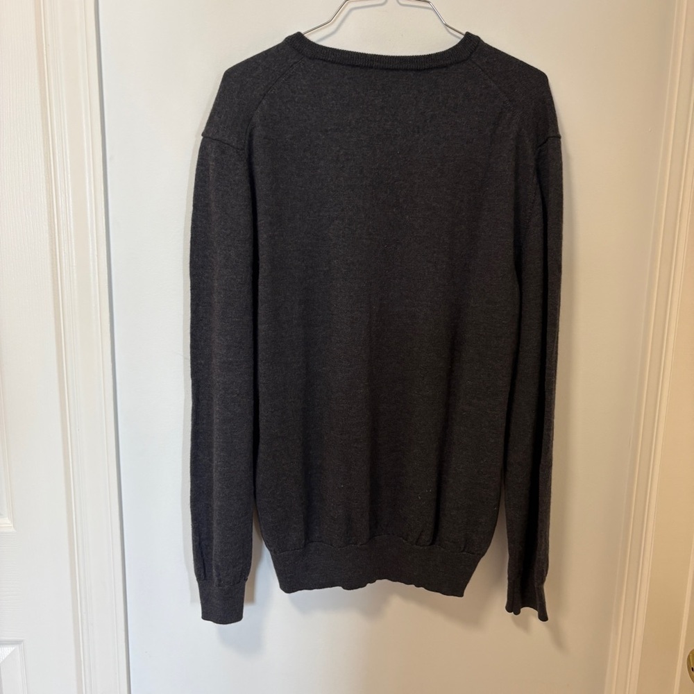 SIMONS 100% Wool V-Neck Sweater Dark Grey Size XXL Made in Italy - Picture 8 of 13